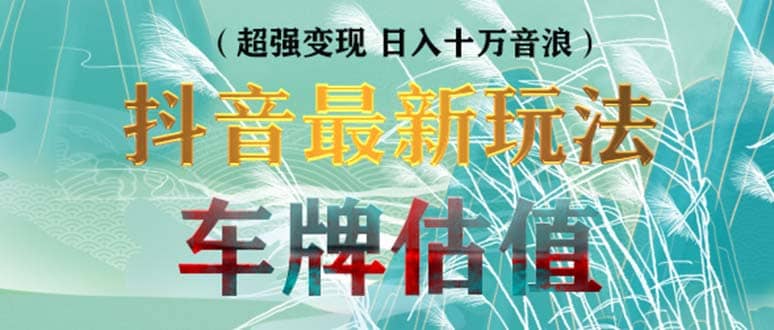 抖音最新无人直播变现直播车牌估值玩法项目 轻松日赚几百+【详细玩法教程】-金创谷