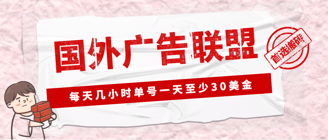 外面收费1980最新国外LEAD广告联盟搬砖项目，单号一天至少30美元(详细教程)-金创谷