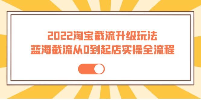 2022淘宝截流升级玩法：蓝海截流从0到起店实操全流程 价值千元-金创谷