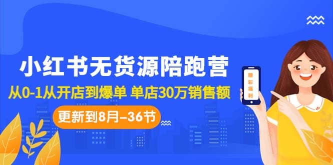 小红书无货源陪跑营：从0-1从开店到爆单 单店30万销售额（更至8月-36节课）-金创谷