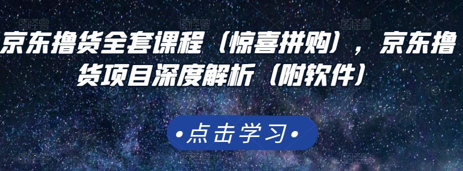 京东撸货全套课程（惊喜拼购），京东撸货项目深度解析（附软件）-金创谷