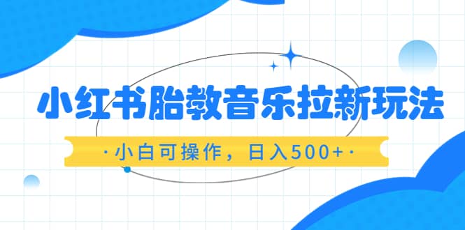 小红书胎教音乐拉新玩法，小白可操作，日入500+（资料已打包）-金创谷