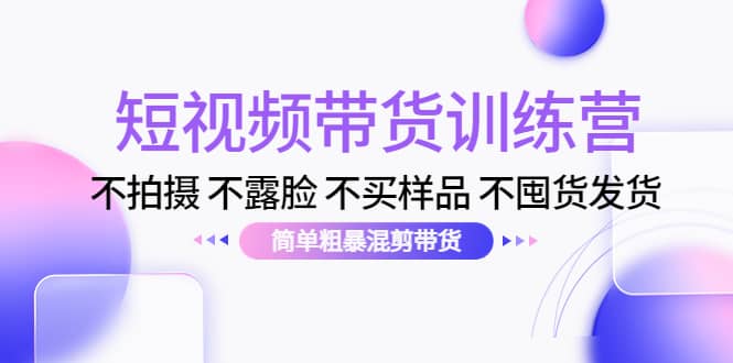 短视频带货训练营：不拍摄 不露脸 不买样品 不囤货发货 简单粗暴混剪带货-金创谷