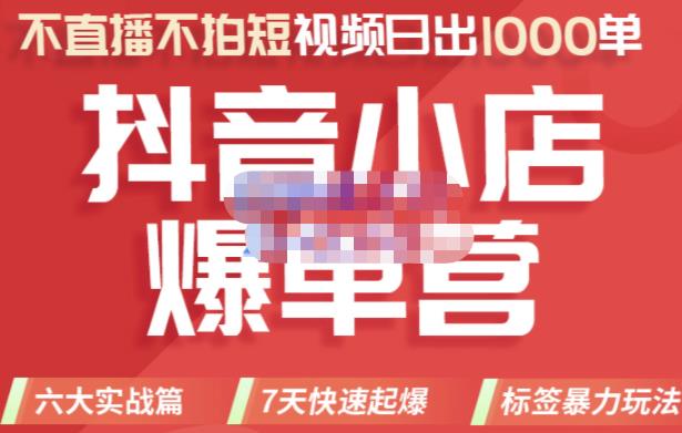2022年抖音小店爆单营，不直播、不拍短视频、日出1000单，暴力玩法-金创谷