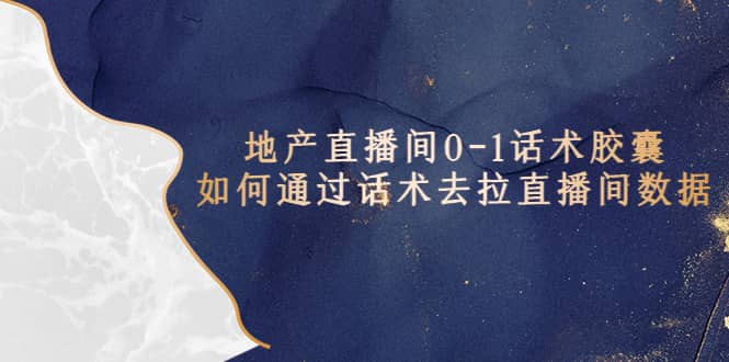 地产-直播间0-1话术胶囊，知道怎么通过话术去拉直播间数据-金创谷