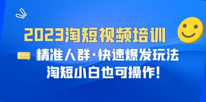 2023淘短视频培训：精准人群·快速爆发玩法，淘短小白也可操作-金创谷