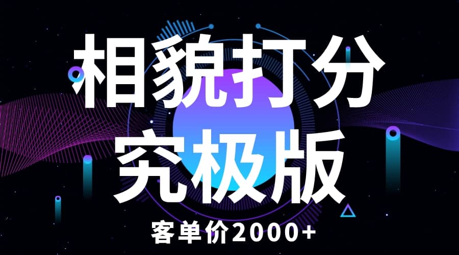 相貌打分究极版，客单价2000+纯新手小白就可操作的项目-金创谷