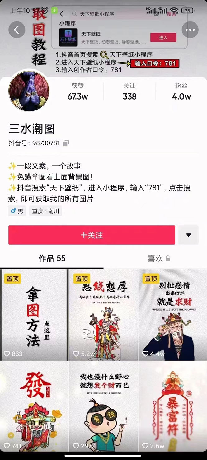 国潮壁纸变现项目，新手可操作日赚200+【素材+软件+教程】-金创谷