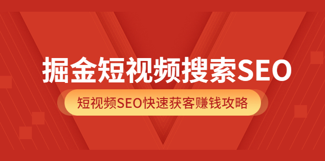 掘金短视频搜索SEO，短视频SEO快速获客赚钱攻略（价值980）-金创谷