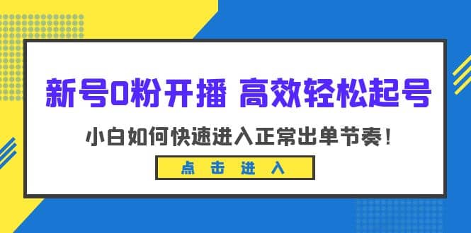 新号0粉开播-高效轻松起号：小白如何快速进入正常出单节奏（10节课）-金创谷