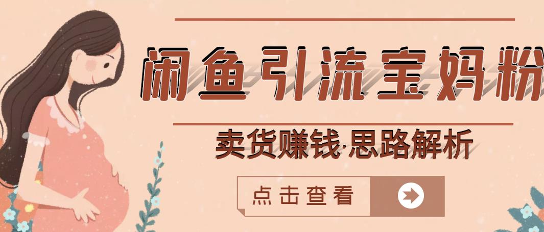 闲鱼引流宝妈粉+卖货赚钱一个月收益30000+（实操视频教程）-金创谷
