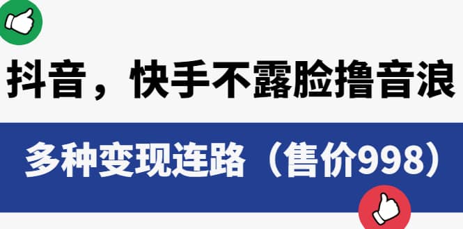 抖音，快手不露脸撸音浪项目，多种变现连路（售价998）-金创谷