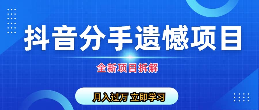自媒体抖音分手遗憾项目私域项目拆解-金创谷