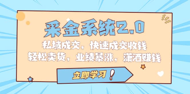 采金 系统2.0，私域成交，快速成交收钱，轻松卖货，业绩暴涨，潇洒赚钱-金创谷
