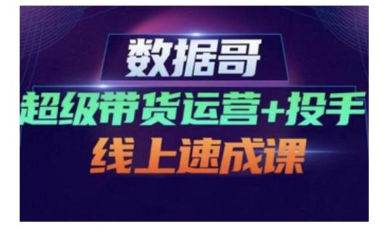 数据哥·超级带货运营+投手线上速成课，快速提升运营和熟悉学会投手技巧-金创谷