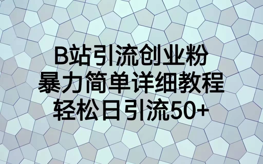 B站引流创业粉，暴力简单详细教程，轻松日引流50+-金创谷