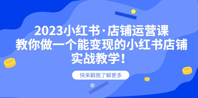 2023小红书·店铺运营课，教你做一个能变现的小红书店铺，20节-实战教学-金创谷