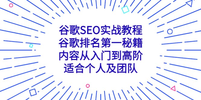 谷歌SEO实战教程：谷歌排名第一秘籍，内容从入门到高阶，适合个人及团队-金创谷