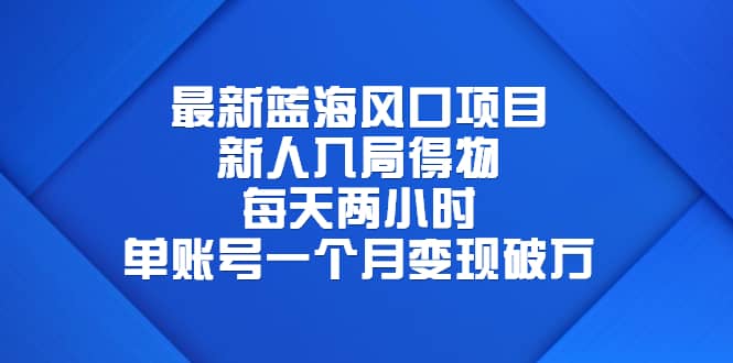 最新蓝海风口项目，新人入局得物，每天两小时，单账号一个月变现破万-金创谷