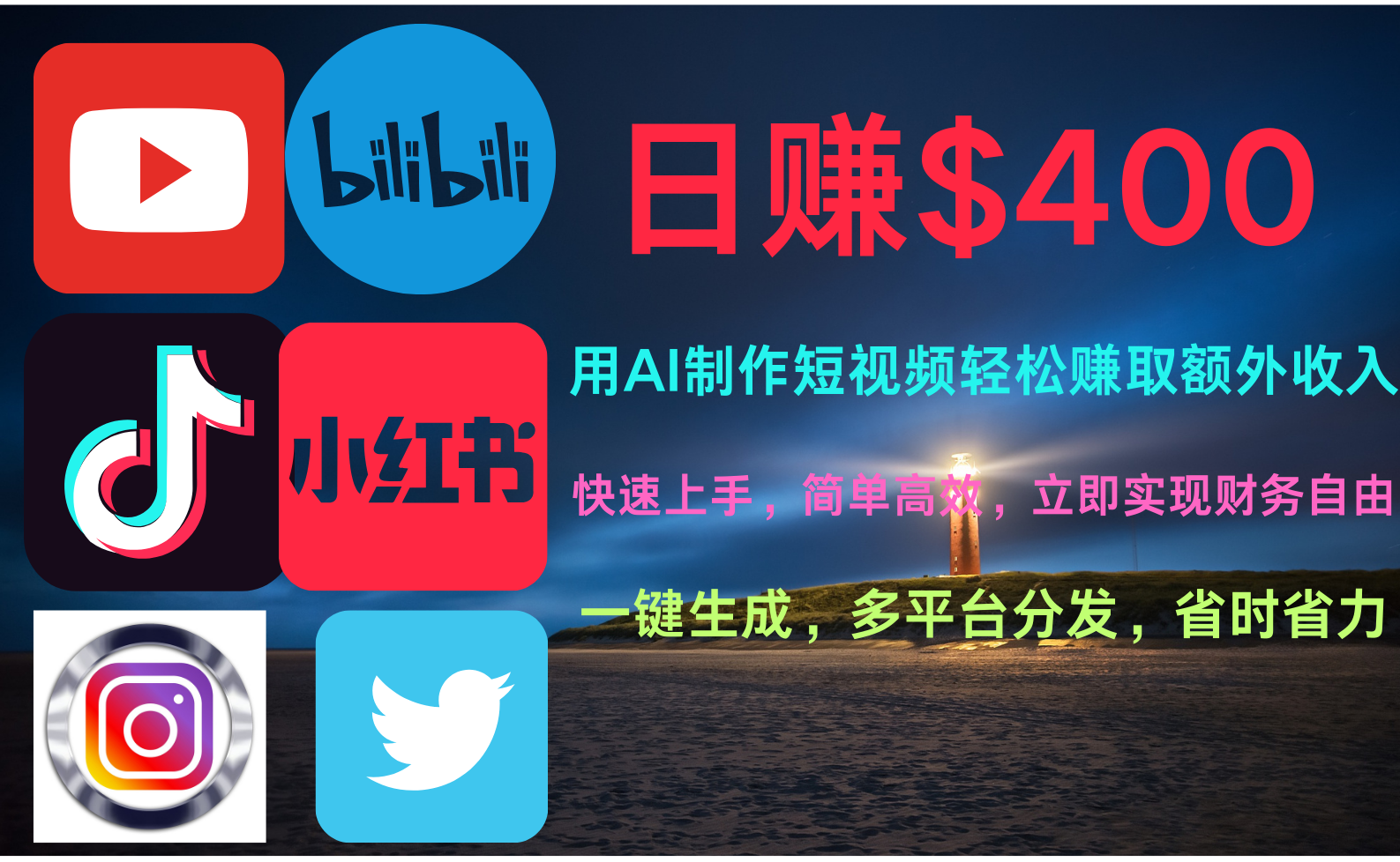 玩转全网视频平台，创造视频就能轻松赚取每天400美金-金创谷