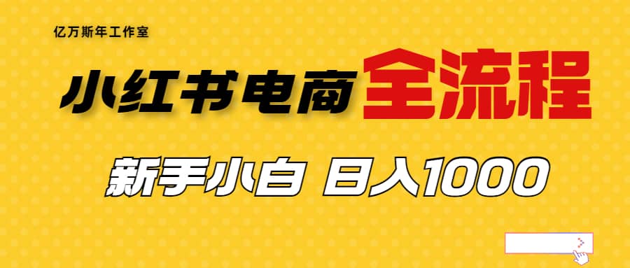 外面收费4988的小红书无货源电商从0-1全流程，日入1000＋-金创谷
