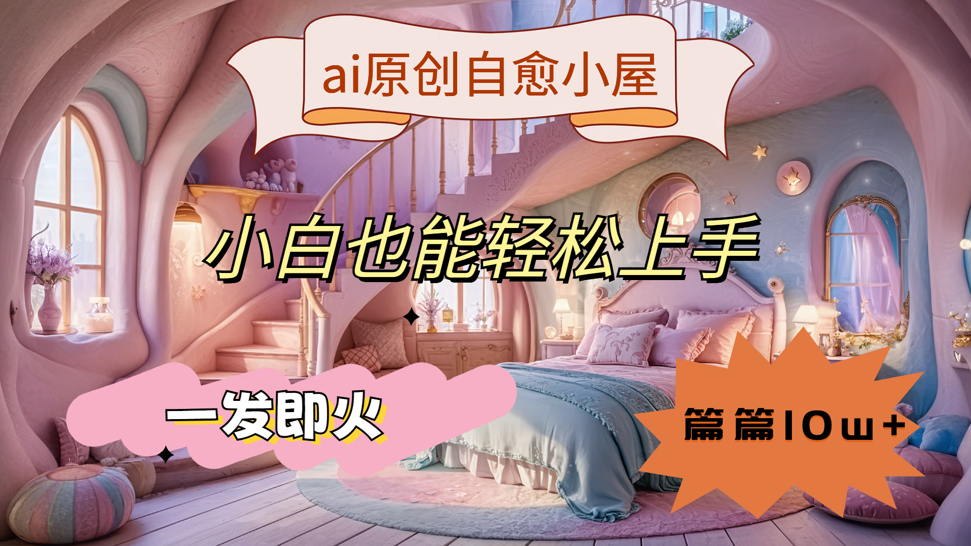 ai原创治愈小屋，小白也能轻松上手，一发即火，篇篇10w+-金创谷