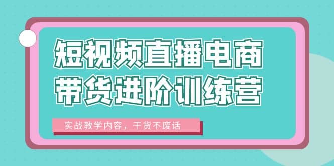 短视频直播电商带货进阶训练营：实战教学内容，干货不废话-金创谷
