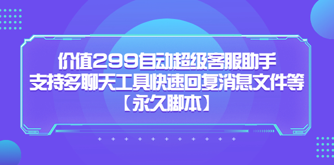 价值299自动超级客服助手，支持多聊天工具快速回复消息文件等-金创谷