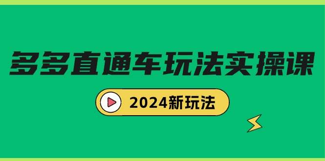 多多直通车玩法实战课，2024新玩法（7节课）-金创谷