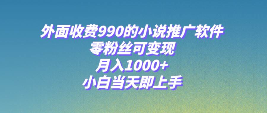 小说推广软件，零粉丝可变现，月入1000+，小白当天即上手【附189G素材】-金创谷