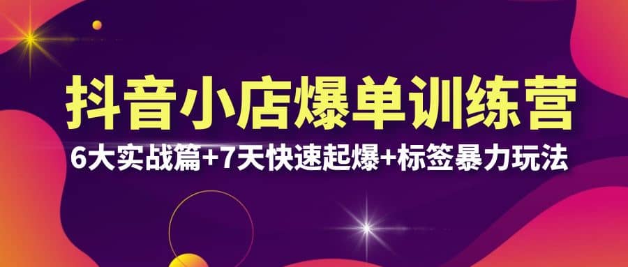抖音小店爆单训练营VIP线下课：6大实战篇+7天快速起爆+标签暴力玩法(32节)-金创谷