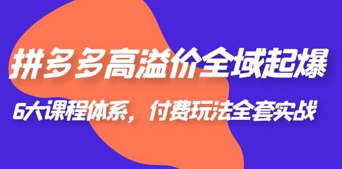 拼多多-高溢价 全域 起爆，6大课程体系，付费玩法全套实战-金创谷