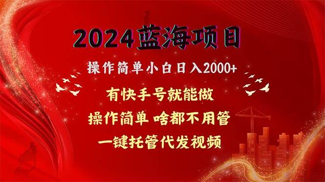 2024蓝海项目，网盘拉新，操作简单小白日入2000+，一键托管代发视频，…-金创谷