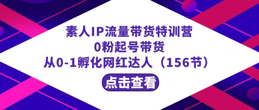 繁星·计划素人IP流量带货特训营：0粉起号带货 从0-1孵化网红达人（156节）-金创谷