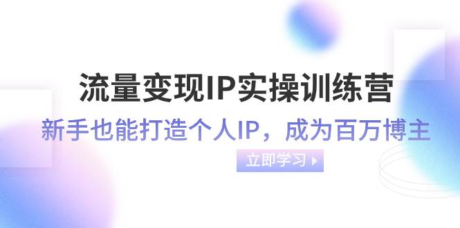 流量变现-IP实操训练营：新手也能打造个人IP，成为百万博主（46节课）-金创谷