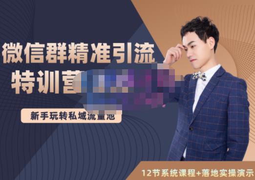 陆明明·微信群精准引流特训营3.0，借助微信群进行引流操作，打造私域流量池-金创谷