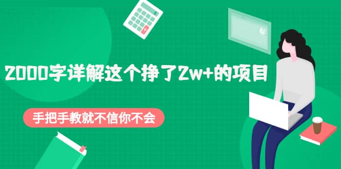 2000字详解这个挣了2w+的项目，手把手教就不信你不会【付费文章】-金创谷