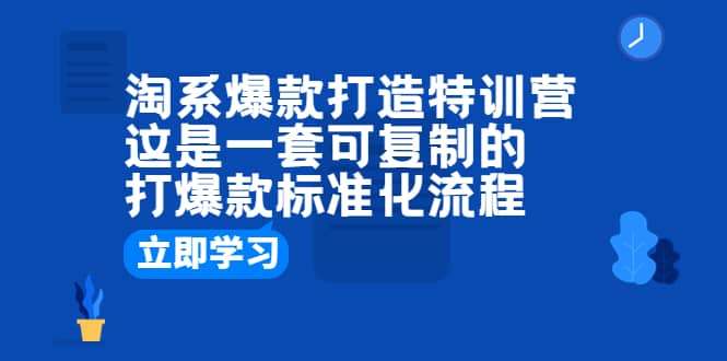 淘系爆款打造特训营：这是一套可复制的打爆款标准化流程-金创谷