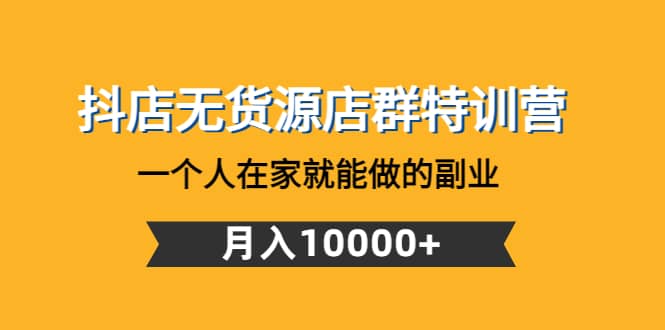 抖店无货源店群特训营：一个人在家就能做的副业-金创谷