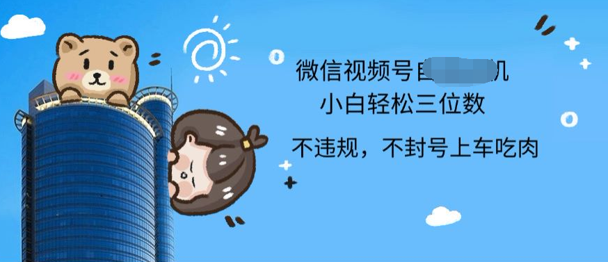 2024最新微信视频号挂机小白可上手，轻松日入三位数-金创谷