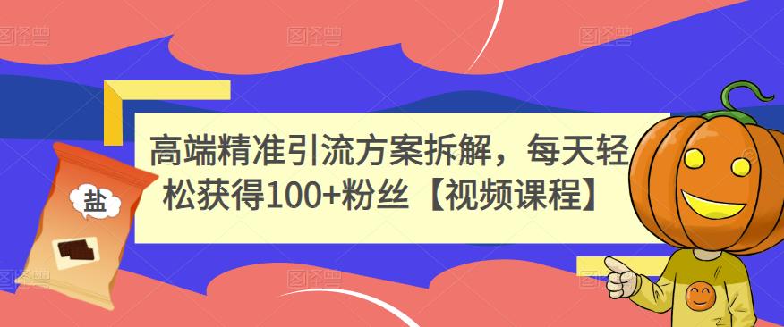 高端精准引流方案拆解，每天轻松获得100+粉丝【视频课程】-金创谷