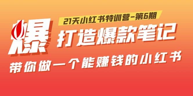 21天小红书特训营-第6期，打造爆款笔记，带你做一个能赚钱的小红书-金创谷