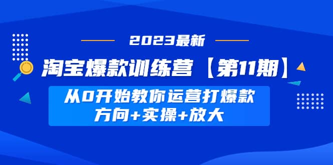 淘宝爆款训练营【第11期】 从0开始教你运营打爆款，方向+实操+放大-金创谷