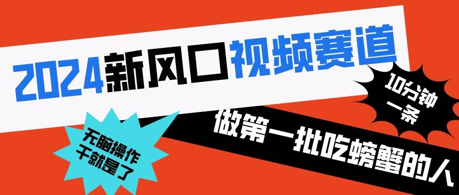 2024新风口视频赛道 做第一批吃螃蟹的人 10分钟一条原创视频 小白无脑操作1-金创谷