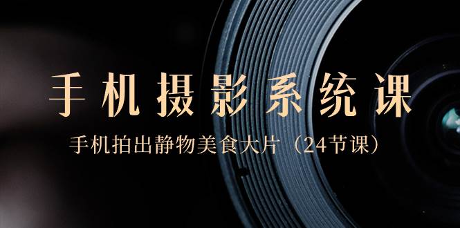 0基础-手机摄影系统课，手机拍出静物美食大片（24节课）-金创谷