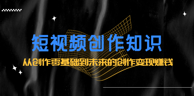 短视频创作知识：从创作零基础到未来的创作变现赚钱-金创谷