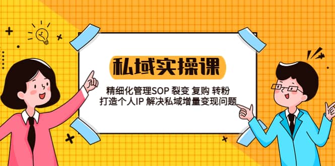 私域实战课程：精细化管理SOP 裂变 复购 转粉 打造个人IP 私域增量变现问题-金创谷