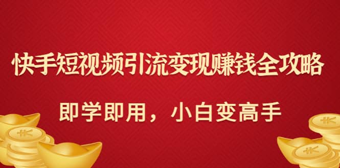 快手短视频引流变现赚钱全攻略：即学即用，小白变高手（价值980元）-金创谷
