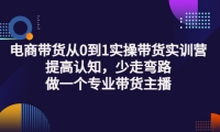 电商带货从0到1实操带货实训营:提高认知,少走弯路,做一个专业带货主播-金创谷