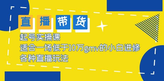 2023直播带货起号实操课，适合一场低于·10万gmv的小白进修 各种直播玩法-金创谷